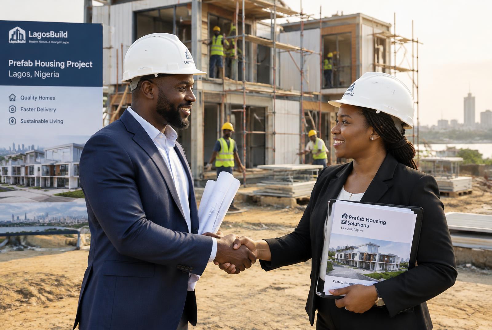 Seraphshome partners on a prefab housing construction site